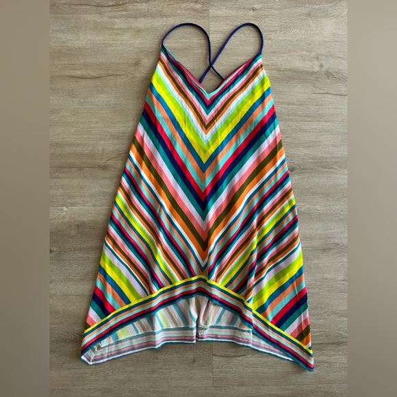 Trina Turk Multicolored Rainbow Dress Coverup Open Back SZ L - Picture 2 of 9